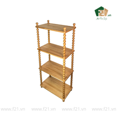 Kệ chữ nhật 4 tầng gỗ với trụ chuỗi oval đẹp mắt