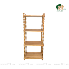 Kệ chữ nhật 4 tầng gỗ với trụ chuỗi oval đẹp mắt