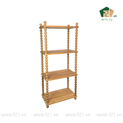 Kệ chữ nhật 4 tầng gỗ với trụ chuỗi oval đẹp mắt