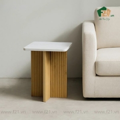 Bàn phụ chân gỗ cao su kẻ sọc nổi