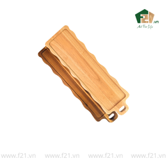 Thớt chữ nhật gỗ tự nhiên viền lượn sóng phong cách Châu Âu