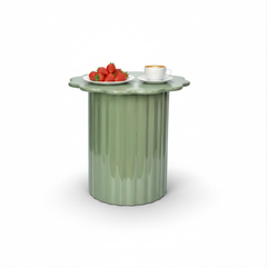 Bàn trụ hoa decor gỗ phong cách hiện đại