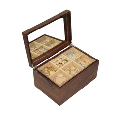 Hộp trang sức gỗ walnut họa tiết hoa mẫu đơn