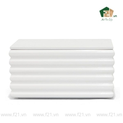 Hộp đựng chữ nhật sơn mài vân rãnh nổi