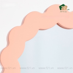 Gương treo tường sơn mài dạng vòm uốn lượn