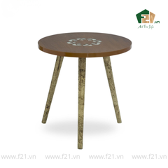 Bàn góc tròn gỗ tự nhiên 3 chân