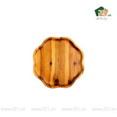 Đĩa hoa gỗ tự nhiên lượn sóng phong cách Pháp cổ điển