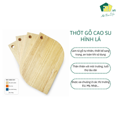 Thớt Gỗ Cao Su Hình Lá