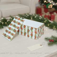 Hộp đựng chữ nhật sơn mài họa tiết hoa