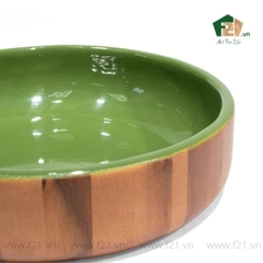 Tô tròn gỗ tự nhiên thiết kế 2 tone màu