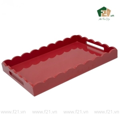 Khay chữ nhật sơn mài viền lượn sóng