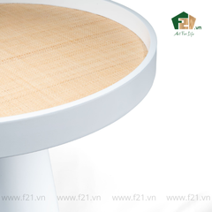 Bàn phụ sơn mài mặt khay tròn