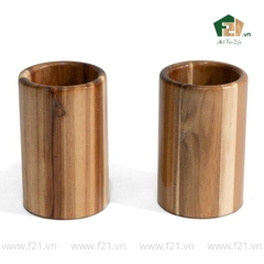 Ống đựng đũa tròn gỗ tự nhiên thiết kế đơn gian