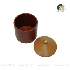 Hộp đựng tròn sơn mài nắp vòm