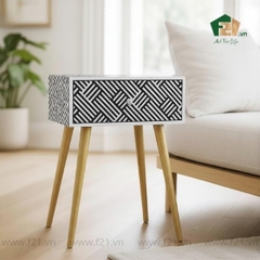 Bàn phụ chữ nhật họa tiết đan có ngăn kéo