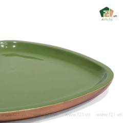 Đĩa hình tam giác cong gỗ tự nhiên có 2 tone màu