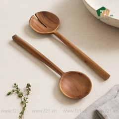 Bộ muỗng nĩa gỗ tràm trộn salad