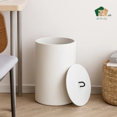 Thùng đựng đồ hình trụ nắp có tay cầm kim loại