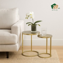 Bộ bàn lồng tròn dát bạc