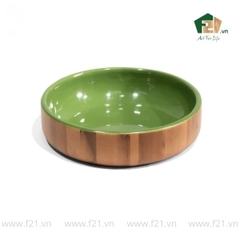 Tô tròn gỗ tự nhiên thiết kế 2 tone màu