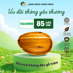 Dĩa oval không đều gỗ tràm