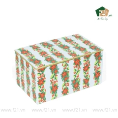 Hộp đựng chữ nhật sơn mài họa tiết hoa
