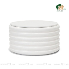 Hộp đựng tròn sơn mài vân rãnh nổi