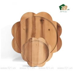 Giá đỡ bánh hình bông hoa 2 tầng gỗ tự nhiên