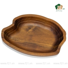 Tô oval gỗ tự nhiên dáng bất đối xứng