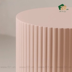 Bàn phụ tròn sơn mài kẻ sọc nổi