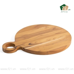 Thớt tròn gỗ tự nhiên có tay cầm khoét lỗ