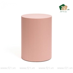 Bàn phụ tròn sơn mài kẻ sọc nổi