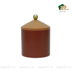 Hộp đựng tròn sơn mài nắp vòm