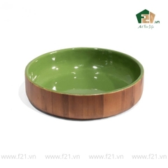 Tô tròn gỗ tự nhiên thiết kế 2 tone màu