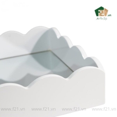 Khay chữ nhật sơn mài mặt gương viền lượn sóng