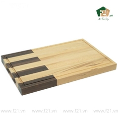 Thớt chữ nhật gỗ tự nhiên họa tiết sọc tương phản