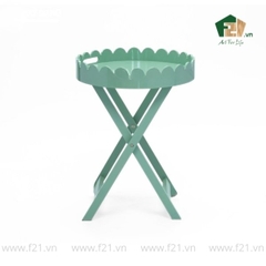 Bàn khay gấp sơn mài viền lượn sóng