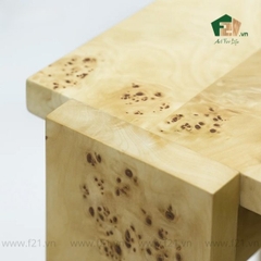 Bàn phụ gỗ burl dạng khối có khe rãnh