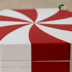 Hộp đựng lục giác sơn mài họa tiết