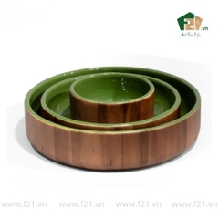 Tô tròn gỗ tự nhiên thiết kế 2 tone màu