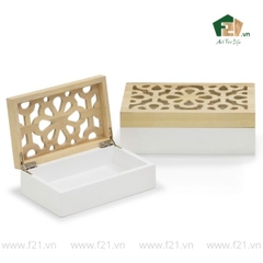 Hộp đựng chữ nhật nắp khoét lỗ họa tiết