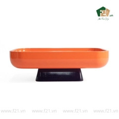 Khay chữ nhật sơn mài có đế chân