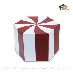 Hộp đựng lục giác sơn mài họa tiết