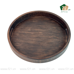 Khay tròn gỗ sồi