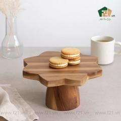 Giá đỡ bánh hình hoa cánh nhọn gỗ tự nhiên