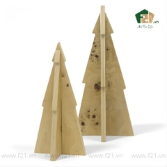 Bộ tượng cây thông giáng sinh veneer burl độc đáo