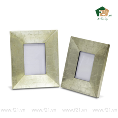 Khung hình chữ nhật dát bạc ánh vàng