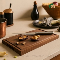 Thớt chữ nhật gỗ tự nhiên viền rãnh