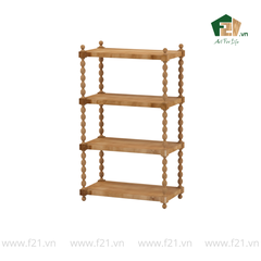 Kệ chữ nhật 4 tầng gỗ với trụ chuỗi oval đẹp mắt