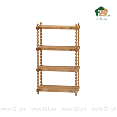Kệ chữ nhật 4 tầng gỗ với trụ chuỗi oval đẹp mắt